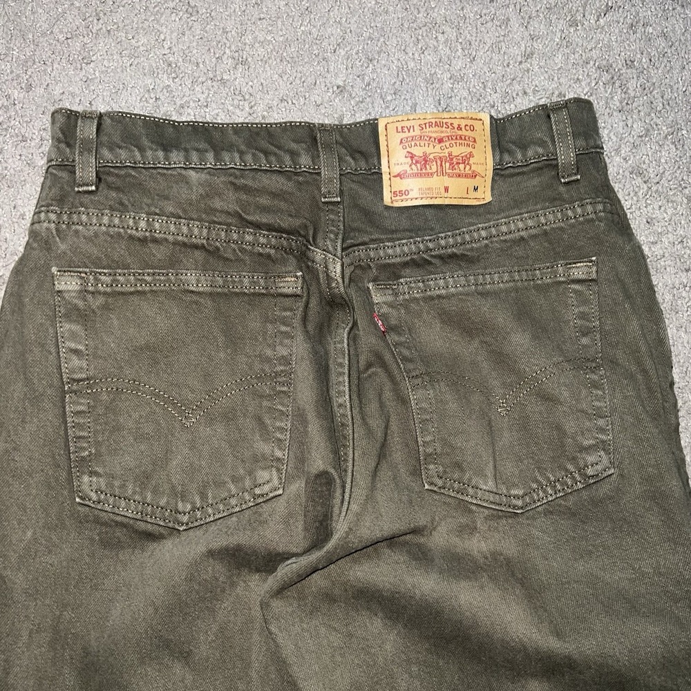 Vintage 1993 90s Levis Made in USA 550 Denim Jeans Olive Green Women's 30x31 - Picture 4 of 8